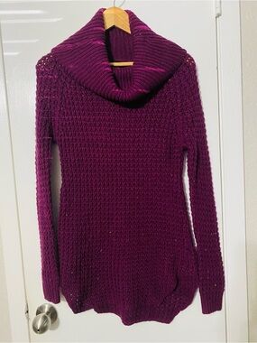 Rue21 Plum Cowl Neck Knit Long Sweater